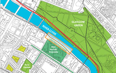 Plan of green network proposal for Gorbals